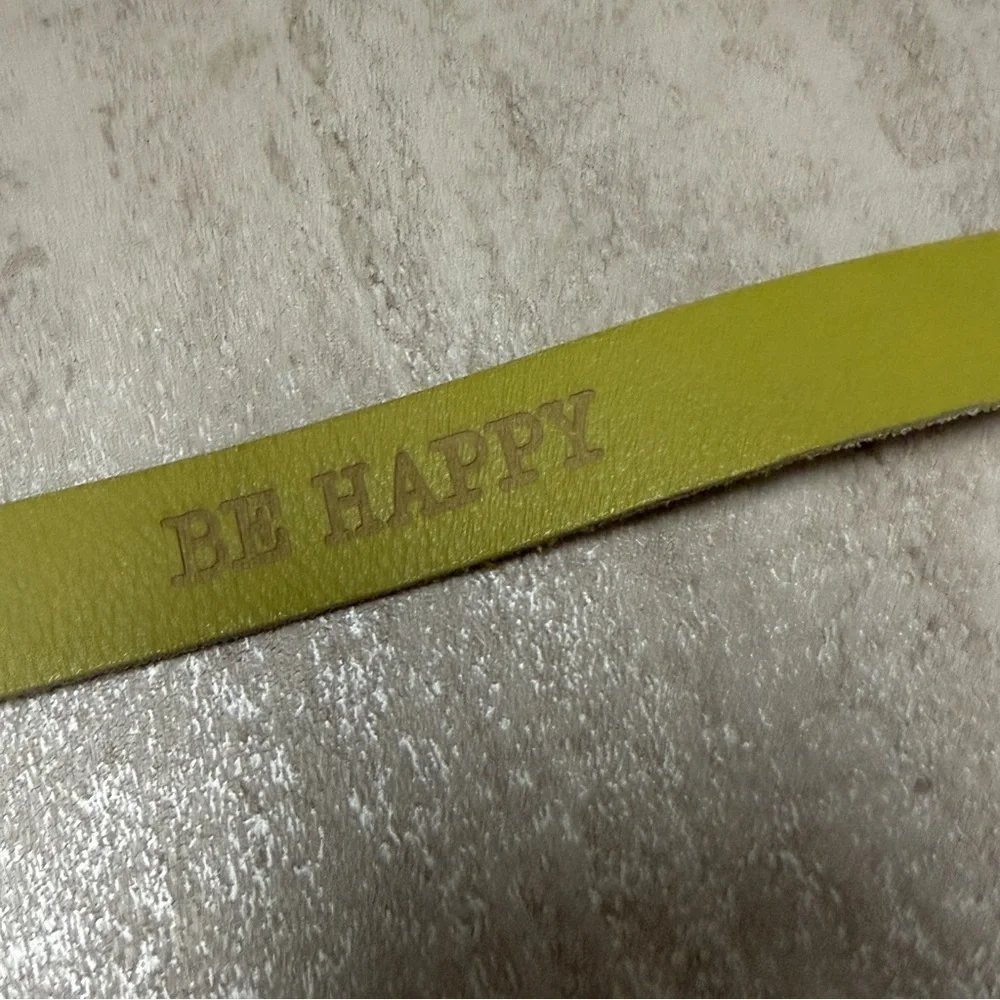 Dillon Rogers Be Happy leather bracelet